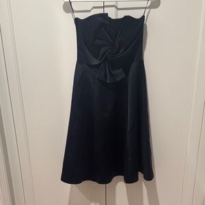 H&M Navy Satin Formal Strapless Dress